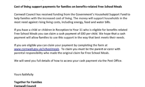 Saltash Community School Cost Of Living Payments